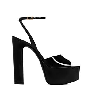 Saint Laurent Women's Jodie Platform Sandals In Patent Leather Black