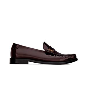 Saint Laurent Women's Le Loafer Penny Slippers In Glazed Leather Mauve