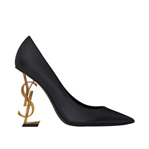 Saint Laurent opyum pump in patent leather with silver tone heel Black