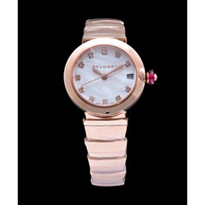 Bvlgari Lvcea 18ct pink-gold,stainless steel and diamond watch White