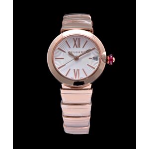 Bvlgari sliver stainless steel and diamond watch White