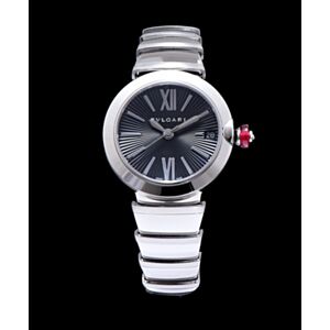 Bvlgari golden stainless steel and diamond watch Black