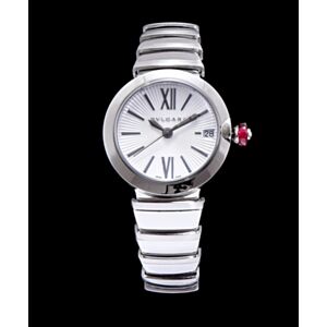 Bvlgari golden stainless steel and diamond watch White