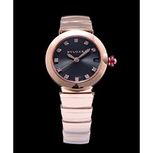 Bulgari golden stainless steel and diamond watch Black