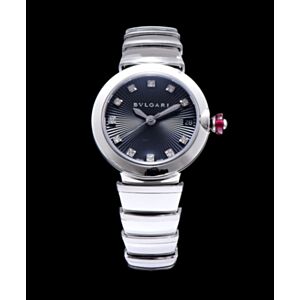 Bvlgari stainless steel and diamond watch Black