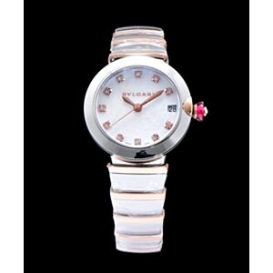 Bvlgari white dial diamond watch White