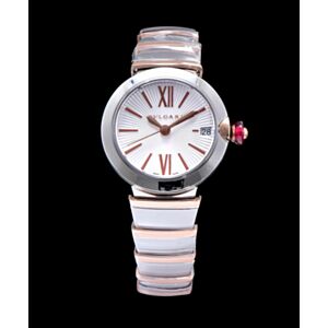 Bvlgari stainless steel and diamond watch for lady White