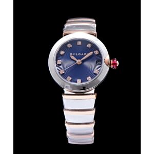 Bvlgari Lvcea 18ct pink-gold,stainless steel and diamond watch Blue