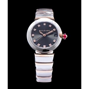 Bvlgari Lvcea 18ct pink-gold,stainless steel and diamond watch Black