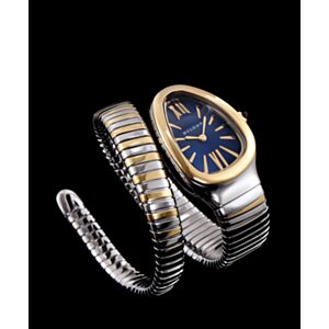 Bvlgari Serpenti 18ct pink-gold and stainless steel watch Blue