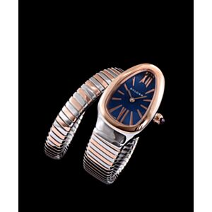 Bvlgari 18ct pink-gold and stainless steel watch Blue