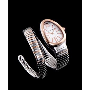 Bvlgari 18ct pink-gold and stainless steel watch White