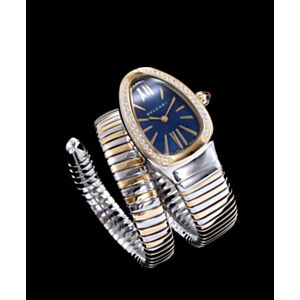 Bvlgari 18-carat gold and steel watch Blue