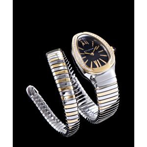 Bvlgari 18-carat gold and steel watch Black