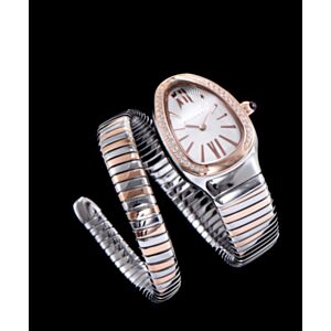 Bvlgari 18-carat pink-gold and steel watch White