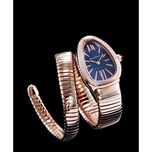 Bvlgari 18ct rose-gold and diamond watch Blue