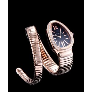 Bvlgari 18ct rose-gold and diamond watch Black