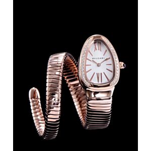 Bvlgari 18ct rose-gold and diamond watch White