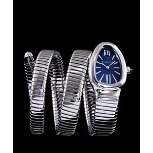 Bvlgari sliver tone stainless steel automatic watch Blue