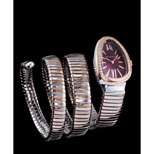 Bvlgari 35mm two tone stainless steel diamond watch Henna