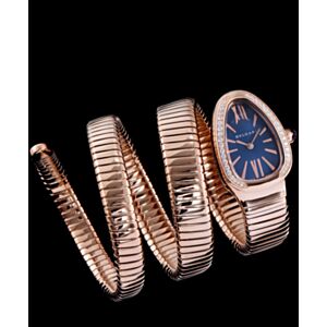 Bvlgari Rose-gold Stainless Steel Diamond Watch Blue