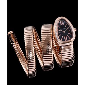 Bvlgari Rose-gold Stainless Steel Diamond Watch Black