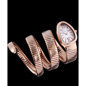 Bvlgari Rose-gold Stainless Steel Diamond Watch White