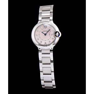 Cartier Ballon Bleu Silver Diamond Dial Ladies Watch Pink