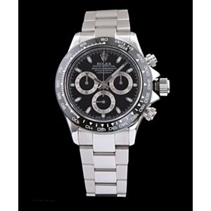 Rolex Stainless Steel Black Dial Dayton Watch Black