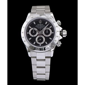 Rolex Stainless Steel White Dial Dayton Watch Black