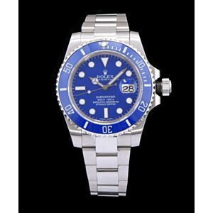 Rolex Stainless Steel Submariner Watch Blue