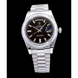 Rolex Men s Stainless Steel Watch With Diamond Black