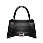 Balenciaga Hourglass Small Embossed Bag Black