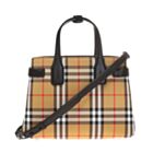 Burberry Banner Small Vintage Check Tote Bag Black