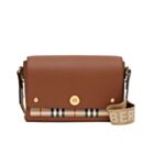 Burberry Leather and Vintage Check Note Crossbody Bag 