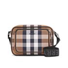 Burberry Check Cotton Crossbody Bag Coffee