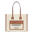 Burberry Two-tone Canvas And Leather Small Freya Tote