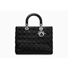 Christian Dior Lady Dior Large Classic Tote Bag With Lambskin Black