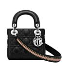 Christian Dior Lady Dior Mini Classic Tote Bag With Lambskin Black