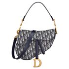 Christian Dior Saddle Bag With Strap Dark Blue