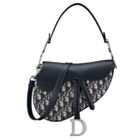 Christian Dior Saddle Bag with Strap Dark Blue