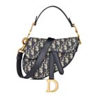 Christian Dior Mini Saddle Bag With Strap Dark Blue