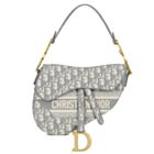 Christian Dior Saddle Original Oblique Embroidered Canvas Bag Gray