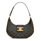 Celine Ava Triomphe Medium Bag With Logo Print 114492 Coffee