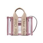 Chloe Mini Woody Tote Bag In Jelly Pink