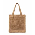 Chloe Summer Banana Tote Bag In Raffia
