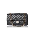 Chanel Classic Flap Cow Leather Crossbody Bag A58600 Y01295 Black