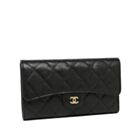 Chanel Quilted Flap Wallet in Caviar A31506 Black