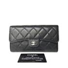 Chanel Quilted Flap Wallet in Caviar A31506 Black