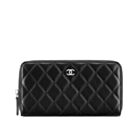 Chanel Matrasse Around Zipper Long Wallet Black